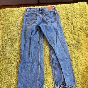 Levi's Low Loose Straight Leg Jeans in a medium-wash blue denim size W27